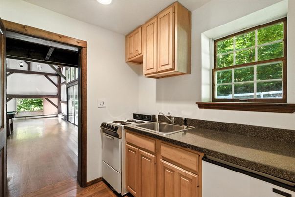 Interior, Kitchen, Recessed Lighting, Wood Texture Flooring