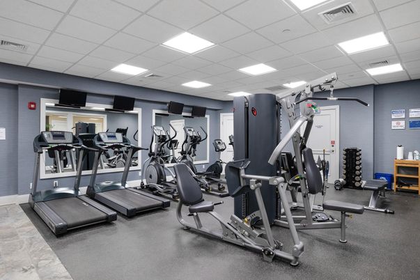 Fitness Equipment, Gym, Interior, Recessed Lighting