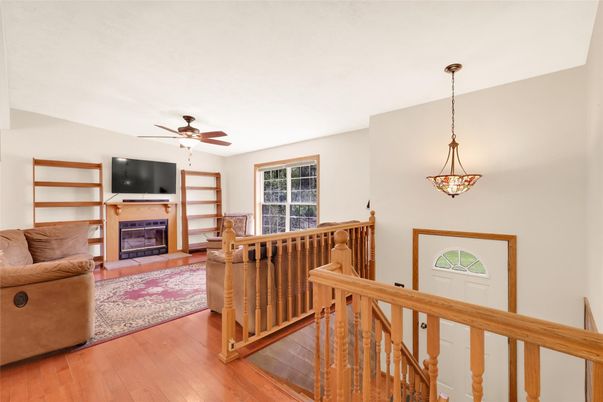 Fireplace, Interior, Pendant Lights, Wood Texture Flooring