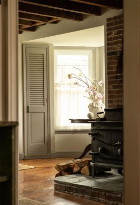 Interior, Stone Walls, Wooden Beams, Wood Texture Flooring