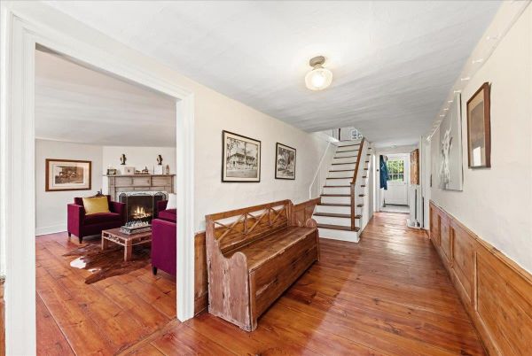 Fireplace, Interior, Living room, Wood Texture Flooring