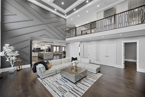 Interior, Kitchen, Living room, Recessed Lighting, Wood Texture Flooring