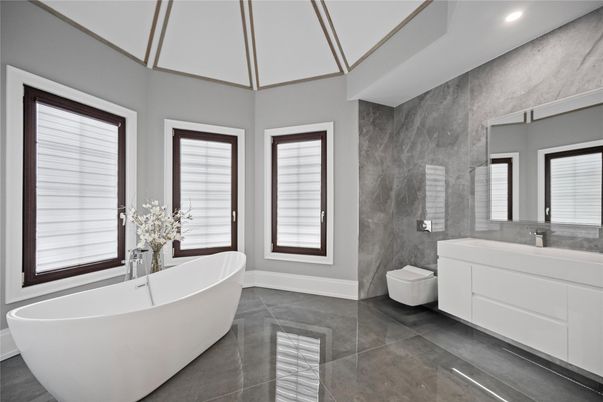 Bathroom, Free Standing Baths, Interior, Recessed Lighting