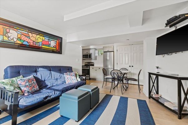 Dining room, Interior, Kitchen, Living room, Stainless Steel Appliances, Wood Texture Flooring