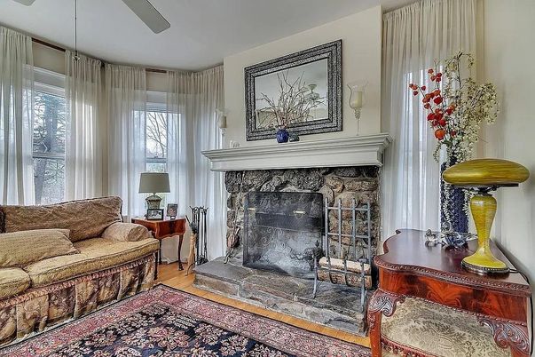 Fireplace, Interior, Wood Texture Flooring