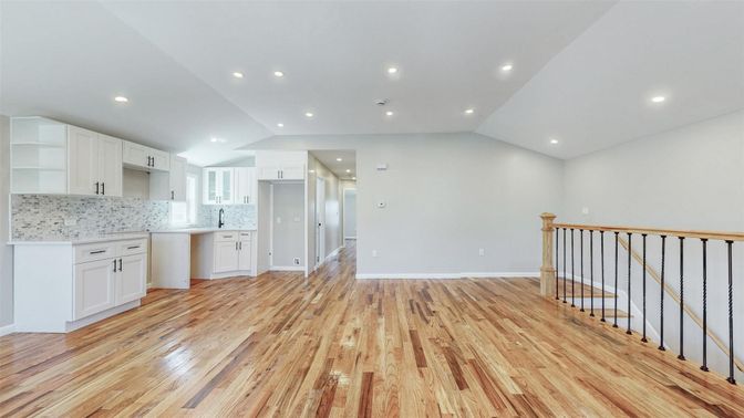 Interior, Kitchen, Recessed Lighting, Wood Texture Flooring