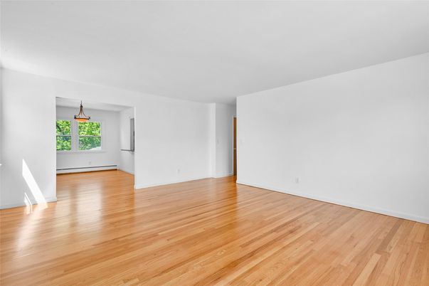 Empty room, Interior, Pendant Lights, Wood Texture Flooring