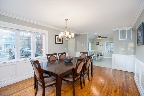 Chandelier, Dining room, Interior, Wood Texture Flooring
