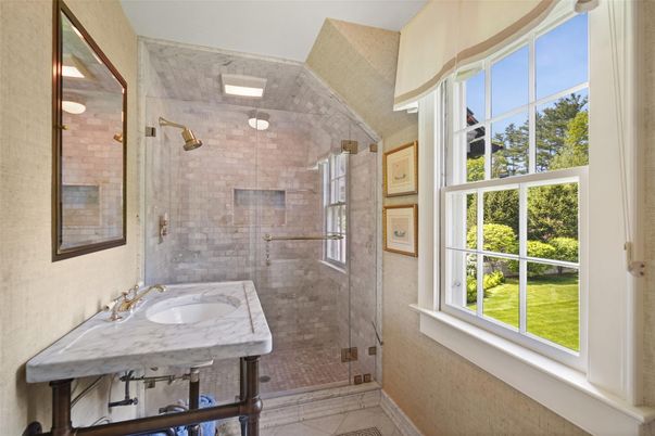 Bathroom, Glass Shower, Interior, Marble