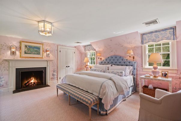 Bedroom, Fireplace, Interior