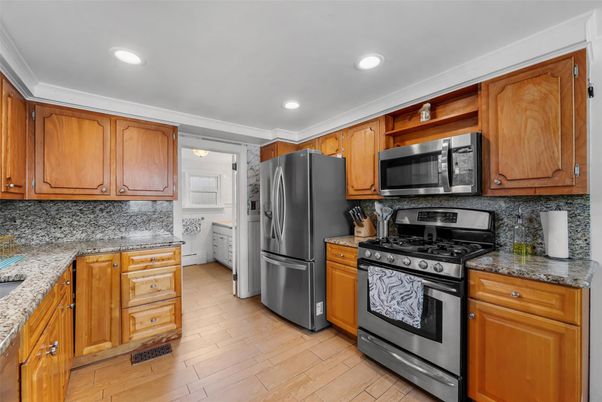 Interior, Kitchen, Recessed Lighting, Wood Texture Flooring