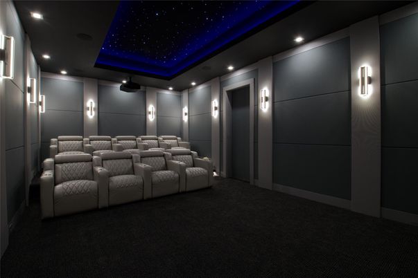 Home Theatre Room, Interior, Projection Screen, Recessed Lighting, Theatre Room