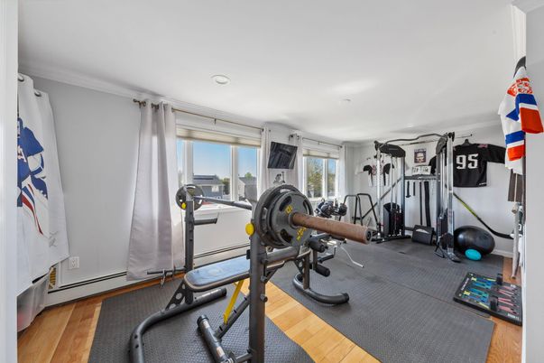 Fitness Equipment, Interior, Recessed Lighting, Wood Texture Flooring