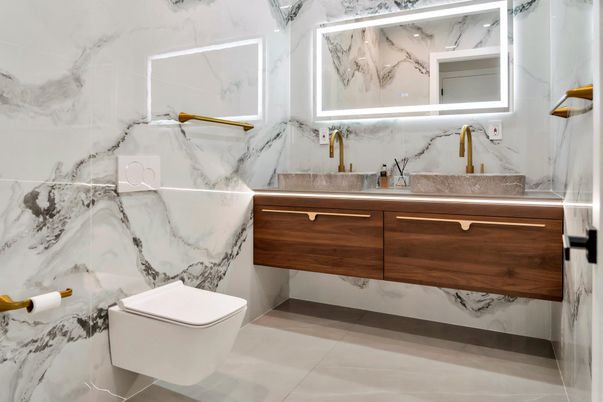Bathroom, Interior, Marble Walls