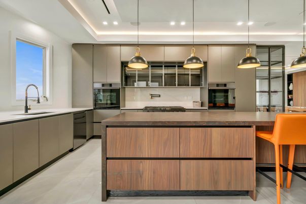 Interior, Kitchen, Pendant Lights, Recessed Lighting, Stainless Steel Appliances