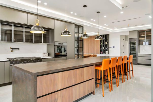 Interior, Kitchen, Pendant Lights, Recessed Lighting, Stainless Steel Appliances