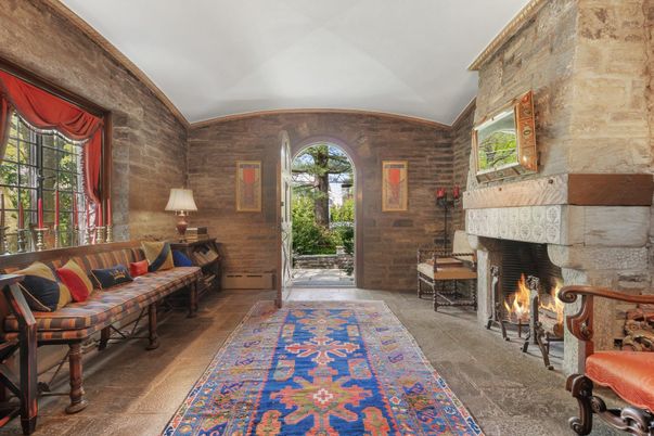 Fireplace, Interior, Stone Walls