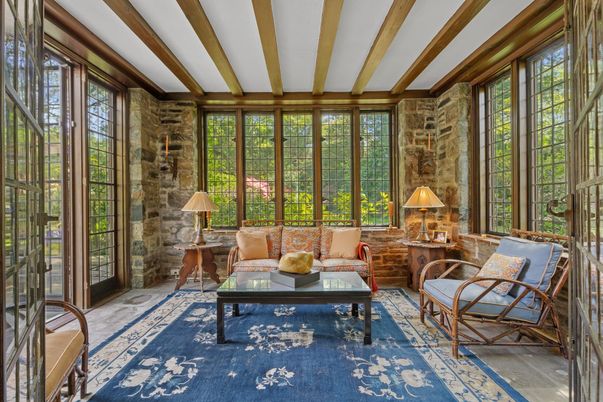 Interior, Living room, Stone Walls, Wooden Beams