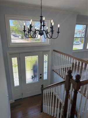 Chandelier, Interior, Wood Texture Flooring