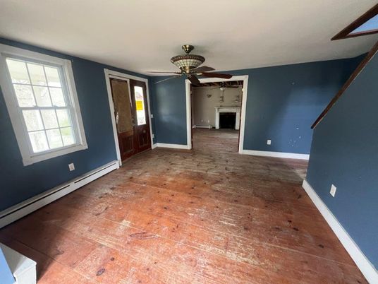 Empty room, Fireplace, Interior, Wood Texture Flooring