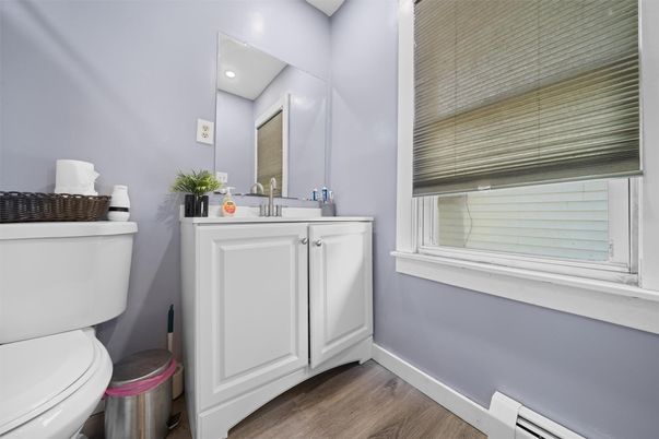 Bathroom, Interior, Recessed Lighting, Wood Texture Flooring