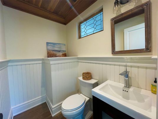 Bathroom, Interior, Wooden Ceilings, Wood Texture Flooring