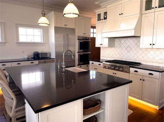 Interior, Kitchen, Pendant Lights, Stainless Steel Appliances, Wood Texture Flooring