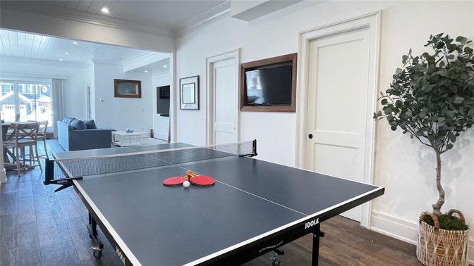 Game Room, Interior, Recessed Lighting, Wood Texture Flooring