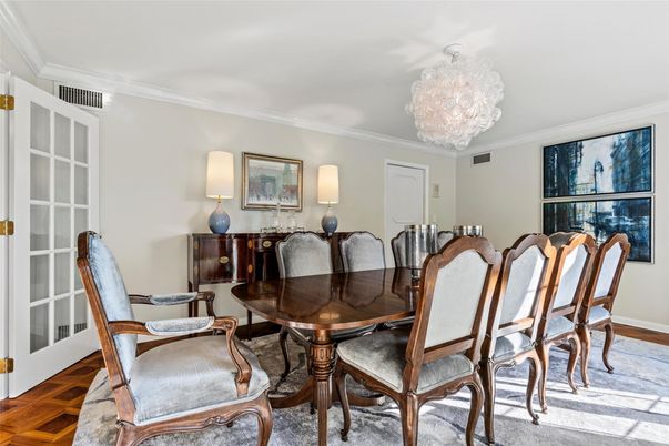 Chandelier, Dining room, Interior, Wood Texture Flooring