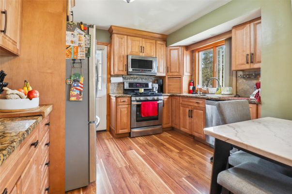 Interior, Kitchen, Stainless Steel Appliances, Wood Texture Flooring