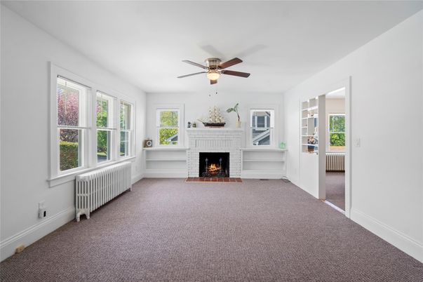 Empty room, Fireplace, Interior