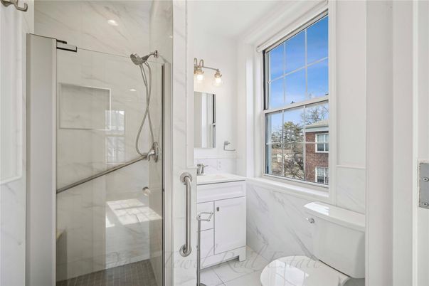 Bathroom, Glass Shower, Interior, Marble, Marble Walls