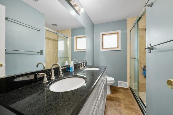 Bathroom, Dual Sink Vanities, Glass Shower, Interior