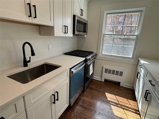 Interior, Kitchen, Stainless Steel Appliances, Wood Texture Flooring