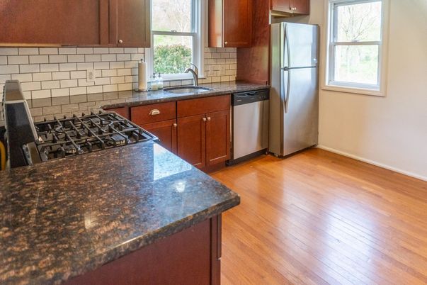 Interior, Kitchen, Wood Texture Flooring