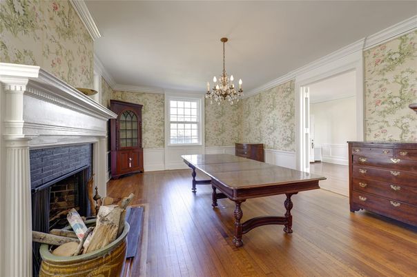 Chandelier, Fireplace, Interior, Wood Texture Flooring