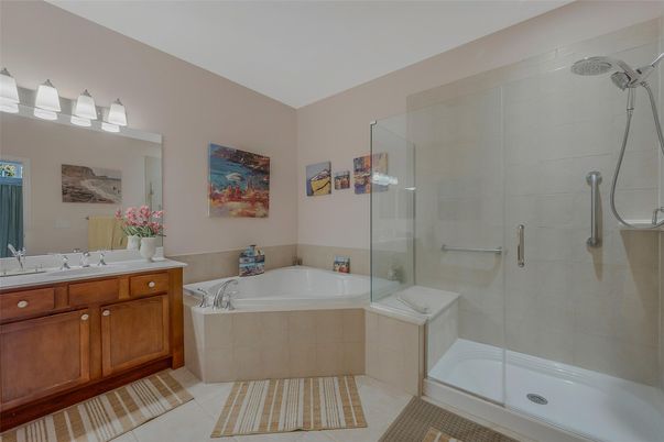 Bathroom, Dual Sink Vanities, Glass Shower, Interior