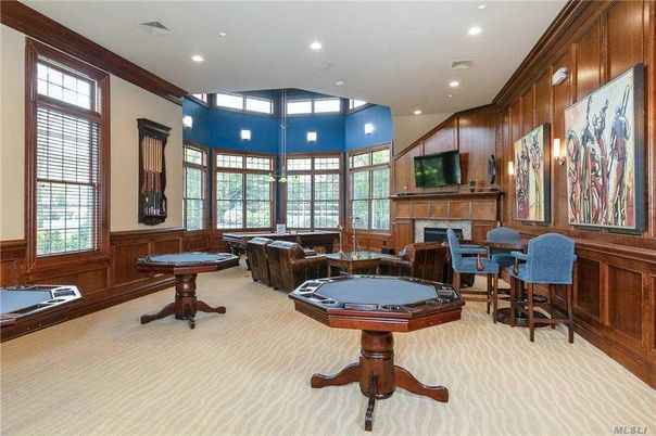 Billiard Table, Fireplace, Game Room, Interior, Living room, Recessed Lighting, Wooden Walls
