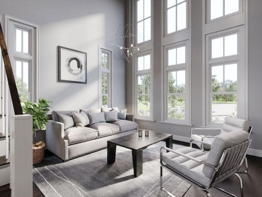 Interior, Living room, Pendant Lights, Wood Texture Flooring
