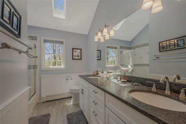 Bathroom, Dual Sink Vanities, Interior, Wood Texture Flooring