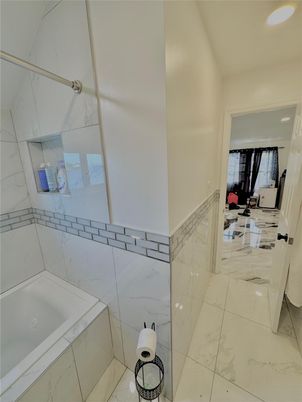 Bathroom, Interior, Marble, Recessed Lighting