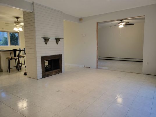 Empty room, Fireplace, Interior
