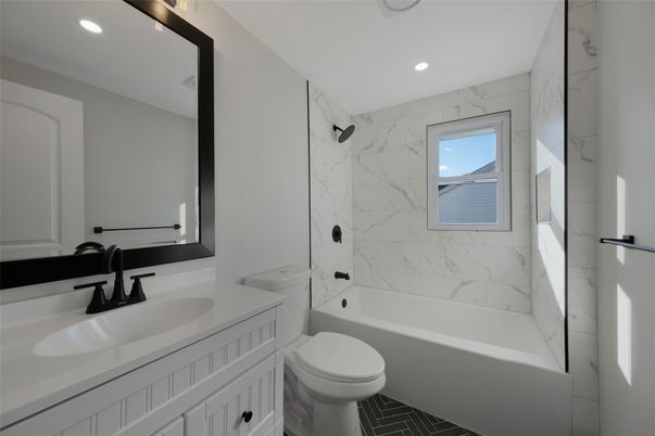 Bathroom, Interior, Marble Walls, Recessed Lighting