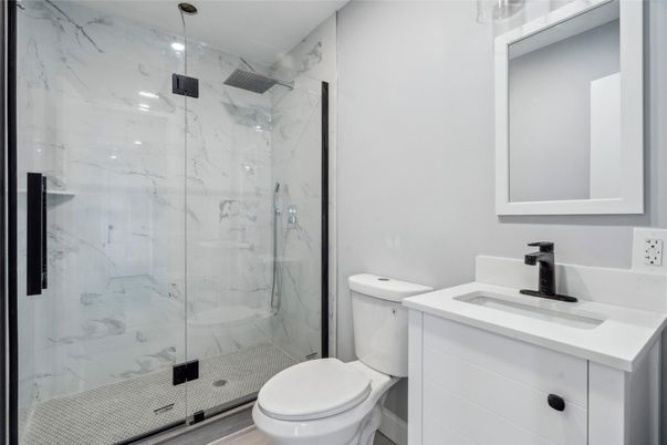 Bathroom, Glass Shower, Interior, Marble Walls