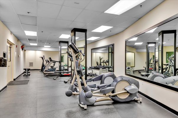 Fitness Equipment, Gym, Interior, Recessed Lighting