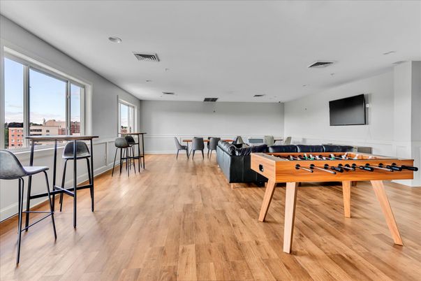 Game Room, Interior, Recessed Lighting, Wood Texture Flooring
