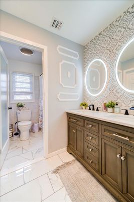 Bathroom, Dual Sink Vanities, Interior, Marble