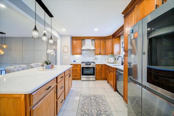 Interior, Kitchen, Pendant Lights, Recessed Lighting, Stainless Steel Appliances