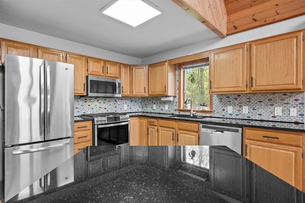 Interior, Kitchen, Stainless Steel Appliances, Wooden Ceilings