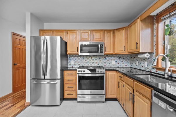 Interior, Kitchen, Stainless Steel Appliances, Wood Texture Flooring